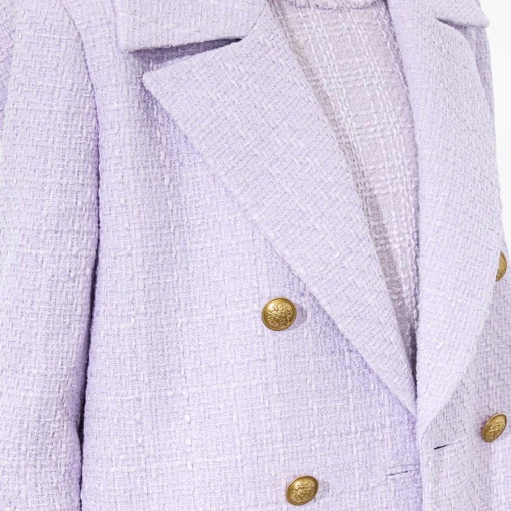 Alice + Olivia Light Purple Double-Breasted Trench Coat - Picture 6 of 13